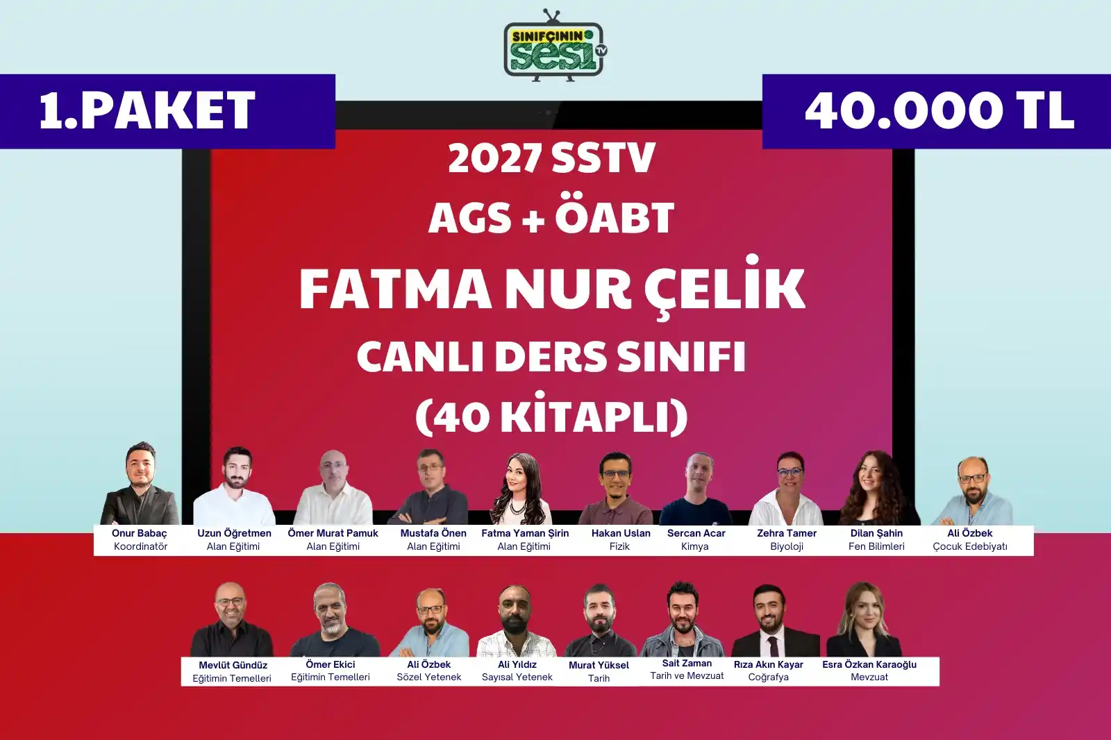 2027 AGS+ ÖABT FATMA NUR ÇELİK CANLI DERS 40 KİTAPLI (1.PAKET)